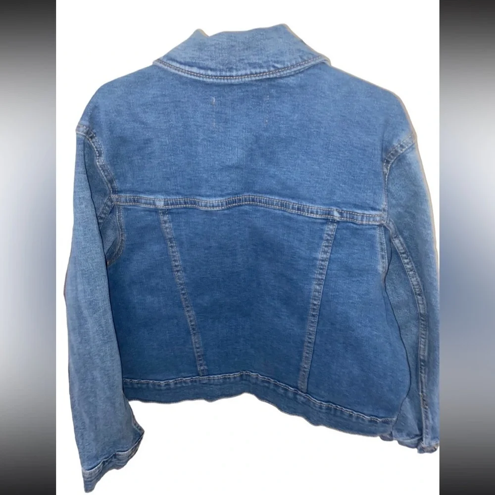 Old Navy Girls Denim Jean Jacket Size 8 Medium Wash Button Front Trucker